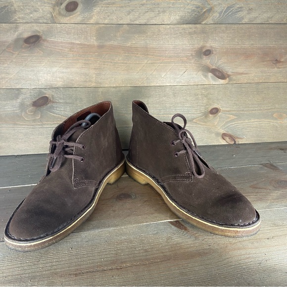 Clarks desert womens size 8.5 shoes brown suede comfort chukka boots - Picture 3 of 8